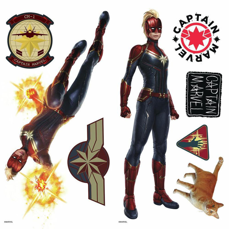 Room Mates Captain Marvel Peel and Stick Wall Decals Wayfair